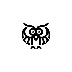 Owl bird logo line vector illustration. modern logo design flat