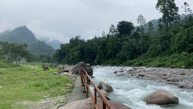 Cinematic picturesque landscape of Rocky Island in the Indian state of West Bengal.