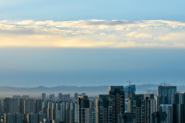 Fototapeta premium sunset over the city
