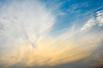 sunset over the clouds