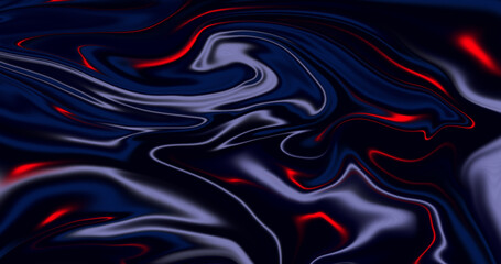 Fototapeta premium Flowing dark acrylic paint fluid background with blue, black, red colour moving