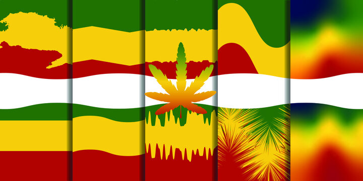 jamaica reggae color background set