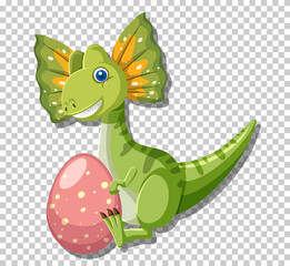 Cute dilophosaurus dinosaur isolated