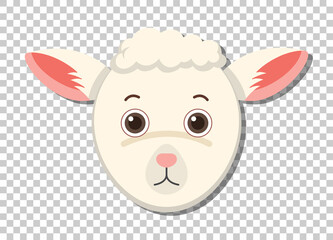 Cute sheep head in flat cartoon style