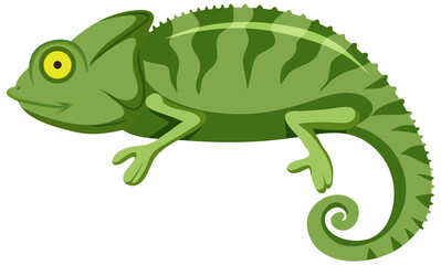 Chameleon in flat cartoon style
