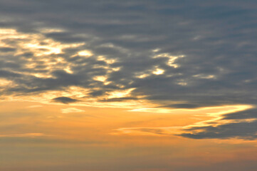 Dramatic panorama sky after sunrise