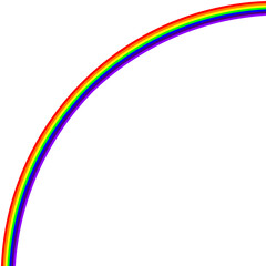 A quarter of a rainbow circle on a white background - a blank for a designer