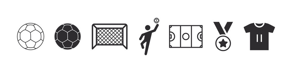 Handball icons. Sports icons in simple style. Handball elements for design. Vector icons - obrazy, fototapety, plakaty
