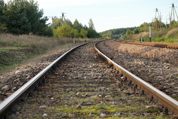 Fototapeta premium Train track/ railroad - perspective