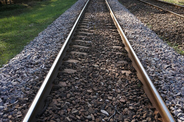 Fototapeta premium Train track/ railroad - perspective