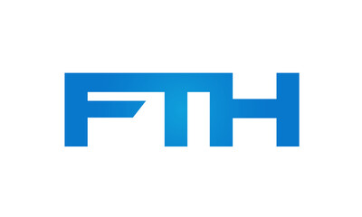 FTH letters Joined logo design connect letters with chin logo logotype icon concept