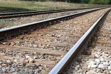 Fototapeta na wymiar Train track/ railroad - perspective