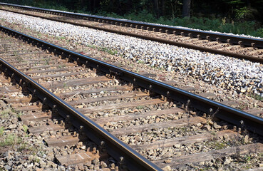 Naklejka premium Train track/ railroad - side view