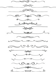 black and white set of delimiters for text, dividers