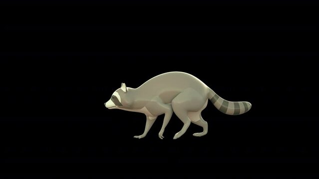 racoon walk animation.4K 3840&times;2160.6 Second Long.LOOP.