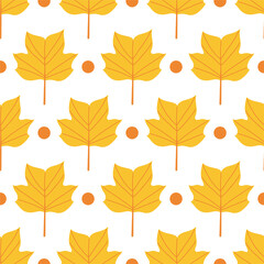 Autumn leaf seamless pattern vector simple leaves