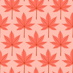 Autumn leaf seamless pattern vector simple leaves