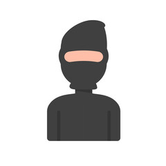 Thief Vector. A criminal who commits an illegal act is arrested by the police.