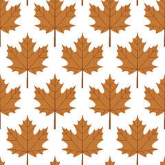 Autumn leaf seamless pattern vector simple leaves