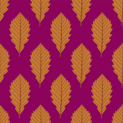 Autumn leaf seamless pattern vector simple leaves