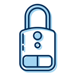 luxury padlock icon on transparent background