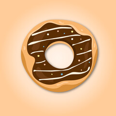 Delicious donut with chocolate