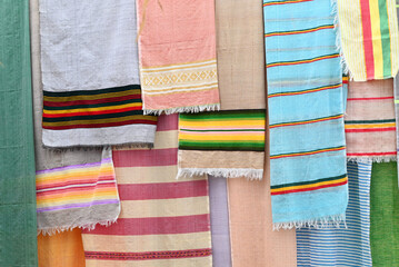 Ethiopia needlework and crocheting and knitting. Bright yarn.