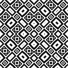 Vector pattern with symmetrical elements . Monochrome striped background.Black patterns.