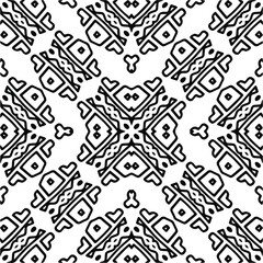 Vector pattern with symmetrical elements . Monochrome striped background.Black patterns.