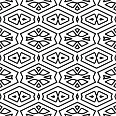 Vector pattern with symmetrical elements . Monochrome striped background.Black patterns.