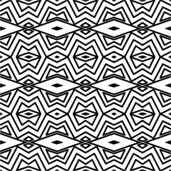 Vector pattern with symmetrical elements . Monochrome striped background.Black patterns.