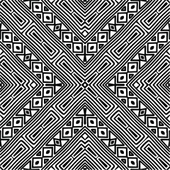 Abstract geometric seamless pattern.  Black and white vector background. black mandala.