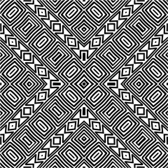 Abstract geometric seamless pattern.  Black and white vector background. black mandala.