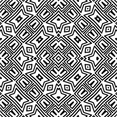Abstract geometric seamless pattern.  Black and white vector background. black mandala.