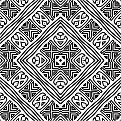 Abstract geometric seamless pattern.  Black and white vector background. black mandala.