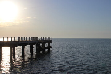 Obraz premium sunset on the pier