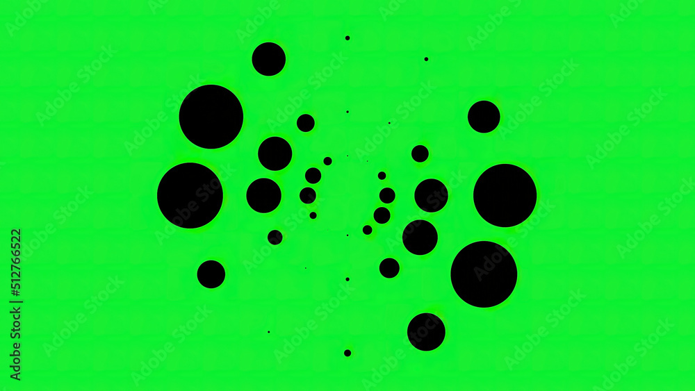 Aufkleber animation with black pulsating dots in circle. animation. black dots in three rows pulsate in circle