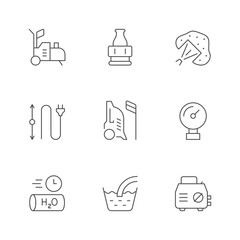 Set line icons of high pressure washer