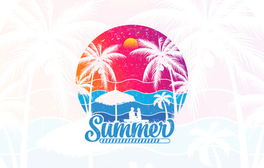 Fototapeta na wymiar Summer vacation loading graphic vector t shirt design