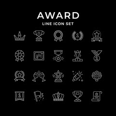 Set line icons of award
