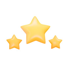 Stars 3d icon. Isolated object on a transparent background