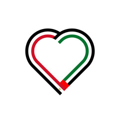 unity concept. heart ribbon icon of egypt and united arab emirates flags. vector illustration isolated on white background