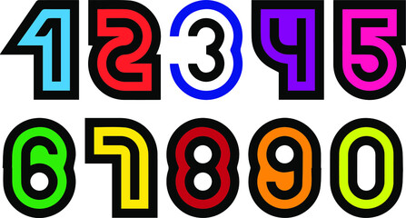 
colorful vector number illustrations sample designs