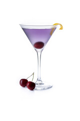 Aviation cocktail isolated on white background.	