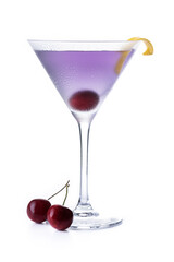 Aviation cocktail isolated on white background.	