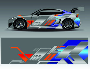 Obraz premium Car wrap decal graphics. Abstract eagle stripe grunge racing and sport background for racing livery or daily use car vinyl sticker