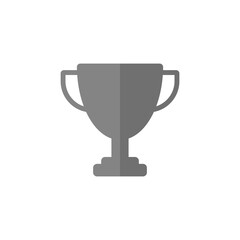 Trophy cup flat grey icon