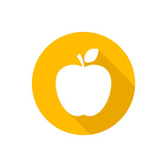 Apple flat icon with shadow