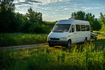 Fototapeta premium camper van on a road