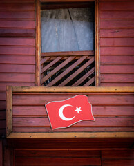 architecture in Istanbul and Turkey flag